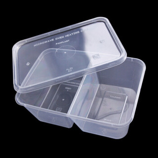 金色 一次性分格方形打包餐盒 带盖食品保鲜盒 1000ML 整箱销售 300套/箱