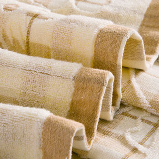 迎馨家纺 全棉提花纯色毛巾被 多功能透气空调毯子午睡沙发四季毯盖毯 驼色150*200cm