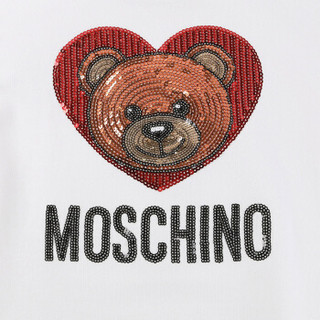 MOSCHINO KIDS 莫斯奇诺 奢侈品童装 女童白色混纺连衣裙 HEV064 LDA10 10063 4A/4岁/104cm