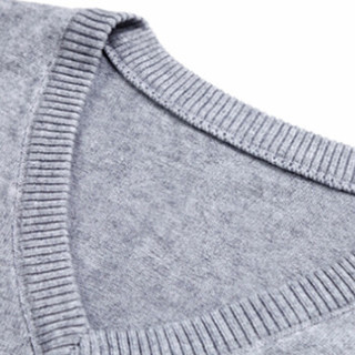 卡帝乐鳄鱼（CARTELO）马甲 男士时尚休闲V领羊毛衫背心马甲C416-1-A33浅灰色XL