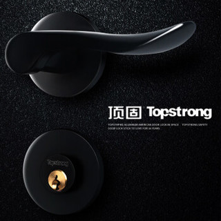 顶固(TOPSTRONG)门锁室内卧室房门锁美式黑色静音锁具 EAC615019-MBK