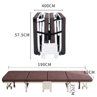 三强 折叠床 加厚海绵四折折叠单人床 多档靠背调节 办公室午睡床躺椅陪护床户外简易床65cmzdc-02