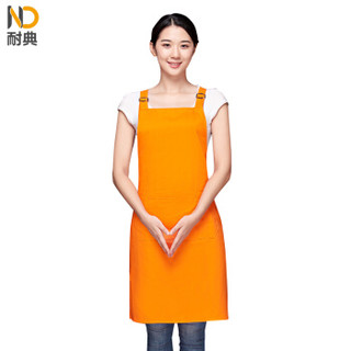 耐典 韩版防泼水围裙厨房服务员纯棉男女工作服定制ND-YK688 黑色