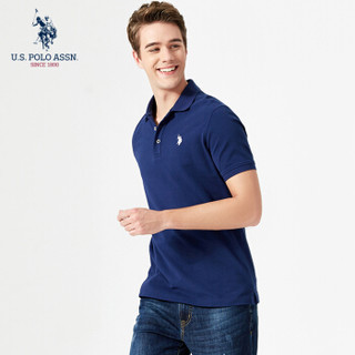 U.S. POLO ASSN. polo衫男士2019春夏新品多色纯棉潮流时尚短袖t恤1192101001 藏蓝色 S