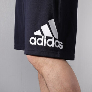 adidas 阿迪达斯 男子 运动型格 MH BOS Short SJ 运动 短裤 DX2495 蓝色 M码