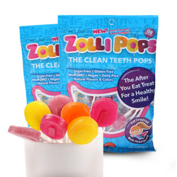 祖莉（Zollipops）美国进口 Zollipops 祖莉 5种水果口味 棒棒糖 25支148克 *2件