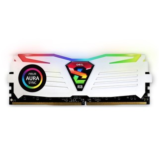 GeIL 金邦 极光SUPER LUCE RGB SYNC系列 DDR4 3000MHz RGB 台式机内存 灯条 白色 32GB 16GBx2