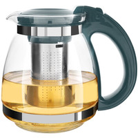 紫丁香 1.5L耐热玻璃茶壶不锈钢可拆洗过滤内胆加厚玻璃花茶壶（墨绿色）WJS91G