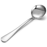 阳光飞歌 不锈钢餐具 西餐冰淇淋主餐勺子咖啡勺圆形饭勺大号 0768