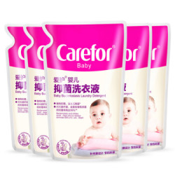 Carefor 爱护 婴儿抑菌洗衣液500ml×5袋装补充装 新生儿童婴幼儿洗护用品宝宝衣物清洗