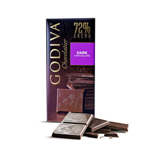 比利时进口 歌帝梵(GODIVA) 72%可可黑巧克力片 排块 100g 休闲零食 送女友送妈妈礼物 伴手礼
