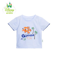 迪士尼Disney男童t恤夏季儿童圆领短袖上衣纯棉肩开扣