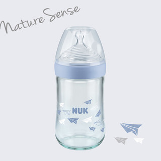 NUK 40.745.723 玻璃奶瓶 240ml 蓝色 6月+
