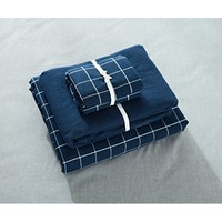 Jeanpop 简璞  色织水洗棉床笠款四件套 1.5米床适用(暖冬格)