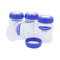 Lansinoh 兰思诺 进口储奶瓶 母乳保鲜瓶 奶水密封储存杯 160ml四只装