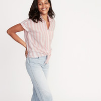 OLD NAVY 391025 女士亚麻混纺衬衫