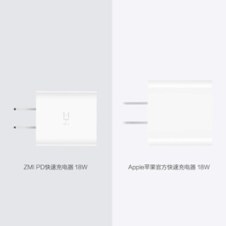 ZMI紫米苹果PD快速单C口充电器Type-C18W快充头支持iphoneXsMax/8/iPad Pro/MacBook华为MateBook等HA711白色