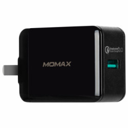 摩米士(MOMAX)QC3.0快充充电器 18W闪充充电头USB快充电源适配器 苹果安卓手机平板通用 黑色 *7件