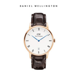 DanielWellington 丹尼尔惠灵顿 DW00100093 女士超薄石英表 34mm金色边 皮带 带日历