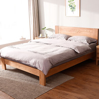 JIAYI 家逸 双人床 RF-BX046 (白橡木、180cm*200cm)