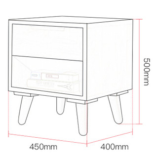 ZHONGWEI 中伟 CTGXG-1 实木床头柜 (45*40*50cm、橡胶木)