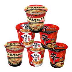 农心 欢乐时光Happy Hour 6连杯 方便面泡面速食食品 410g(辛拉面*2 辣白菜杯面*2 石锅牛肉杯面*2) *7件