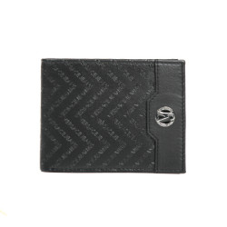 VERSACE JEANS范思哲 男士黑色小牛皮革字母LOGO横款对折钱包E3YSBPC2 70770 899