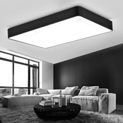 雷士照明(NVC)led吸顶灯客厅灯卧室灯 现代北欧简约灯具 简黑智能无极调光带遥控长方形100W