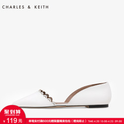 CHARLES＆KEITH单鞋 CK1-70900047 欧美风复古风尖头复古平底鞋