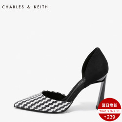 CHARLES&KEITH奥赛鞋CK1-60280117欧美风尖头奥赛高跟鞋