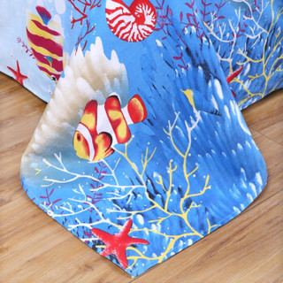 艾薇 床品家纺 单人床单单件纯棉卡通被单1米/1.2米（海底世界152*210）