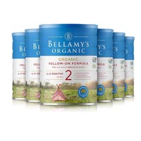移动端：6罐装|Bellamy’s 贝拉米 较大婴儿配方奶粉 2段 ( 6-12月） 900g/罐
