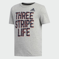  adidas 阿迪达斯 Three Stripe Life 男士短袖T恤 