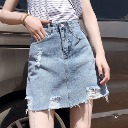 库先森 810-2 女款高腰牛仔裙