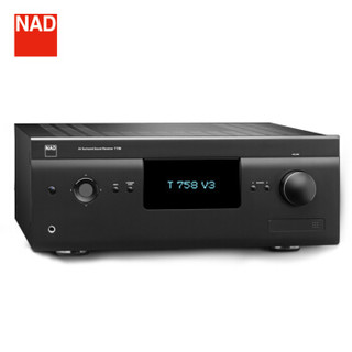 NAD 758 V3 音响 音箱 家庭影院7.1声道AV功放机 4K杜比全景声 蓝牙 WIFI Dirac 声场调教 黑色