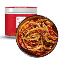 鲜佰客 熟食麻辣小海鲜 230g罐装 即食海鲜 麻辣鱿鱼须 *4件