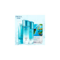 PROYA 珀莱雅 水漾芯肌漂流细语套盒(柔润洁面膏120g+透润水150ml+透润乳120ml+炭黑面膜25ml