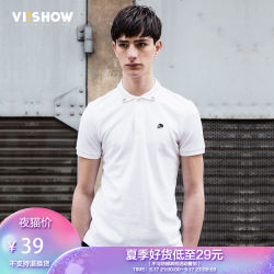 VIISHOW夏装新款短袖polo 欧美潮流印花polo衫男 纯棉保罗衫