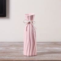 移动专享： Hoatai Ceramic 华达泰陶瓷 现代简约陶瓷花瓶 20.3cm A款粉色