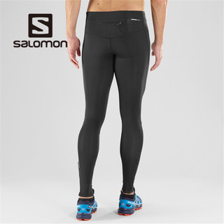 SALOMON 萨洛蒙 382479 男款跑步紧身裤 AGILE LONG (黑色、S)