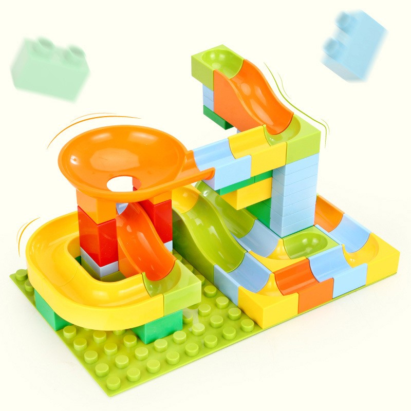 蓓臣61颗粒管道场景 大颗粒滑道 积木拼装玩具 *3件