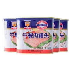 中华老字号 梅林 MALING 午餐肉罐头 火锅必备 340g*4 *2件