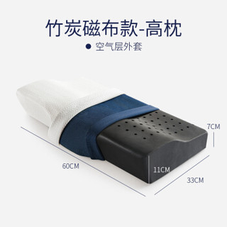 JAGO 佳奥 J02A07CW2 竹炭磁布高枕 (白色、单人、60*33*7cm、一只装、蝶形)