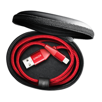 Anker 安克 A8435 MFi认证 Lightning 12W 数据线 编织 1.8m 红色