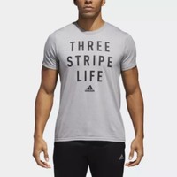 再降价：adidas 阿迪达斯 Three Stripe Life 男士短袖T恤