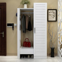 玄关鞋柜换鞋凳衣帽挂架组合 0.9m 白色