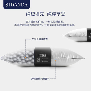 SIDANDA 诗丹娜 75%白鹅绒枕芯  羽绒枕头枕芯