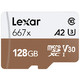 Lexar 雷克沙 667x microSDXC A2 UHS-I U3 TF存储卡 128GB