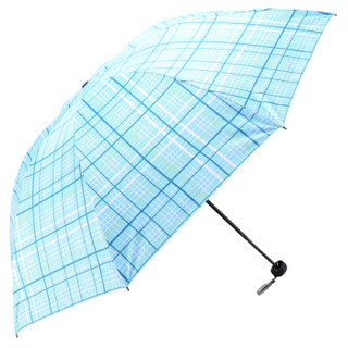 天堂伞 晴雨伞三折黑胶防晒防紫外线太阳伞遮阳伞 格子33346E蓝色