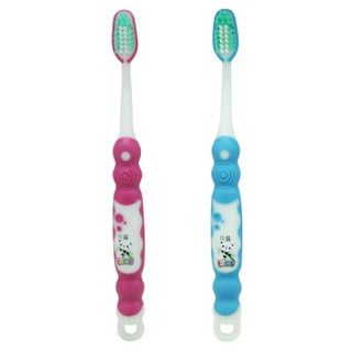 LG竹盐牙刷  儿童健齿防护（6-9岁换牙期儿童牙刷）进口竹盐成分柔细软毛 呵护口腔（两种颜色随机发送）